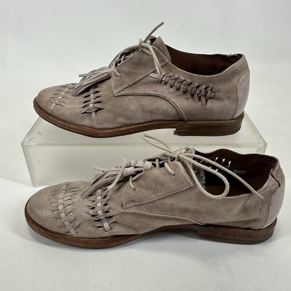 A.S.98 ZURI gray tan leather shoes Size 41 Tassel Lace Up AS 98 - Picture 7 of 10